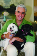 The dashing John O'Hurley with his beloved pups, Betty and Scoshi