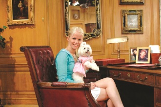 Crystal Hunt and her Teacup Maltese Roxy shine on the “Guiding Light”.