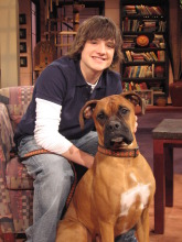 Josh Hutcherson with his sidekick, a Boxer named Diesel