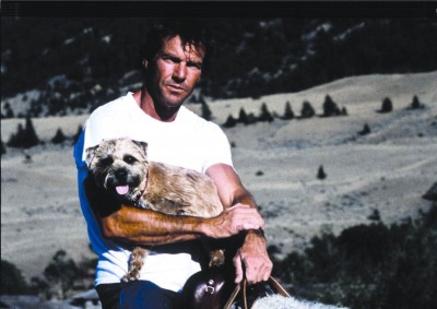 Dennis Quaid and his sidekick Terrier, Clyde, ride through the scenic Big Sky!