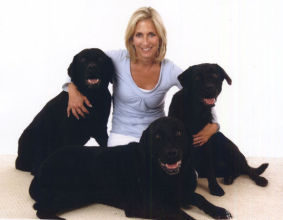 Cathy Bissell and her dogs