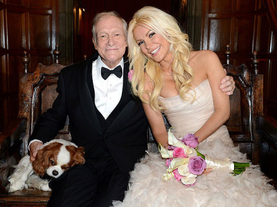 Crystal and Hef and their beloved Charlie living happily ever after!