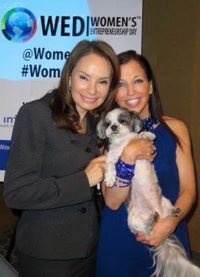 Treasurer of the US Rosie Rios with Wendy Diamond and Baby Hope 